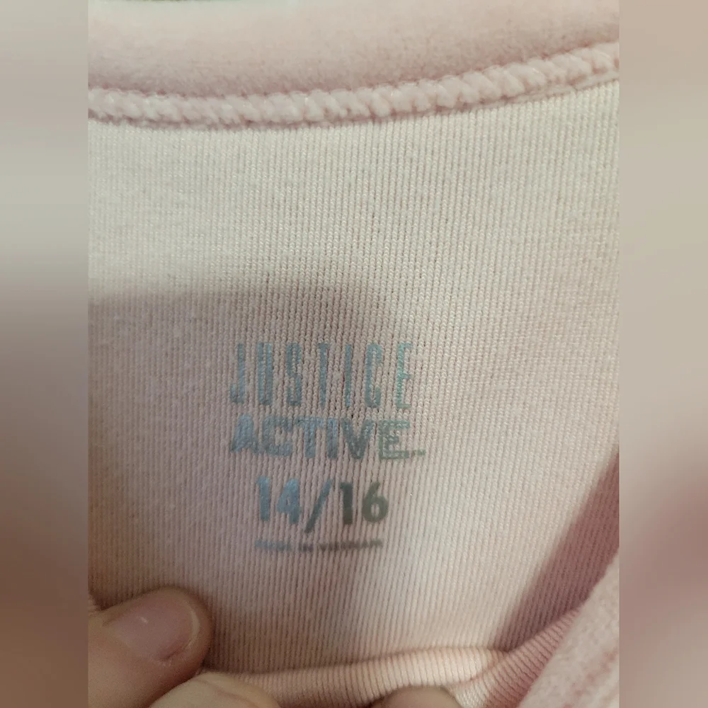 Justice Velvet cold shoulder sweater top with fushia pink Glitter Script 14/16